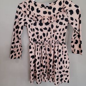 Stylish Kids Dress with Ruffle Neckline